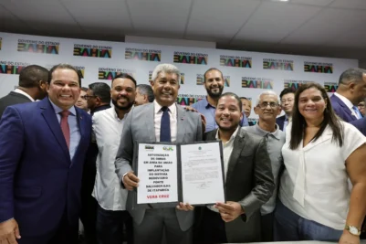 “Marco histórico para o estado”, diz Jerônimo Rodrigues ao autorizar início das obras em terra da Ponte Salvador–Itaparica